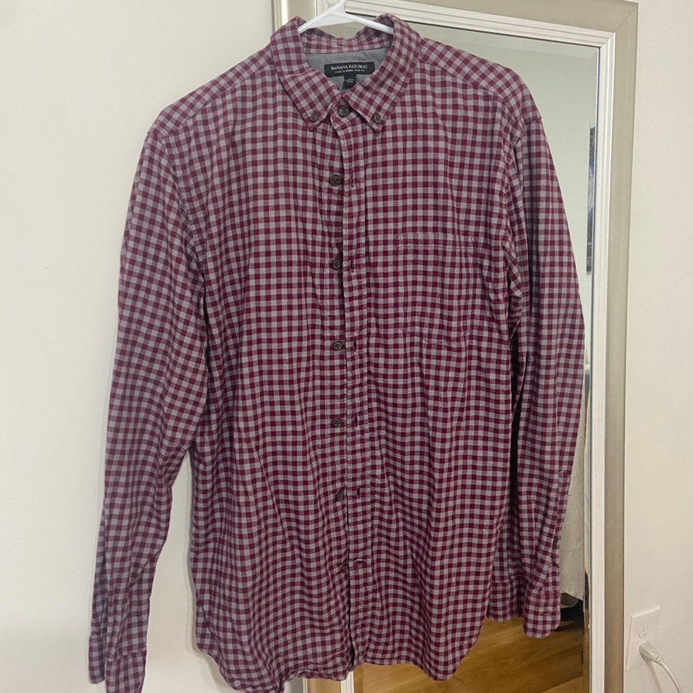 Banana Republic Luxe Flannel Slim Button Down